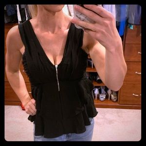 Express front zip flowy top